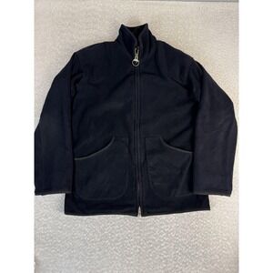 Barbour Jacket Mens Medium Black Dunmoor Shooting Fleece Zip Pockets Hunting